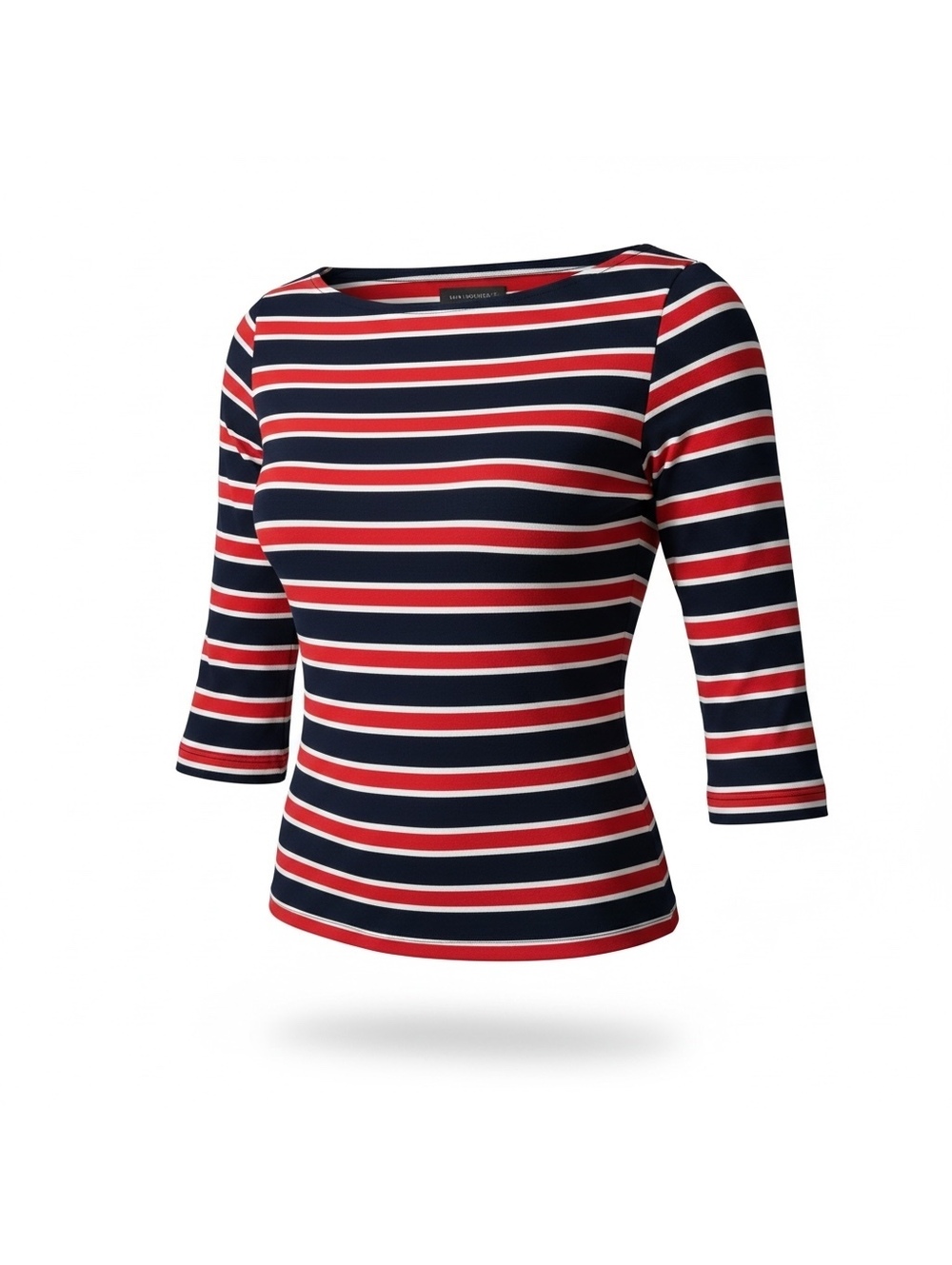The Limited Striped 3/4 Sleeve Top with Shoulder Zipper Size M